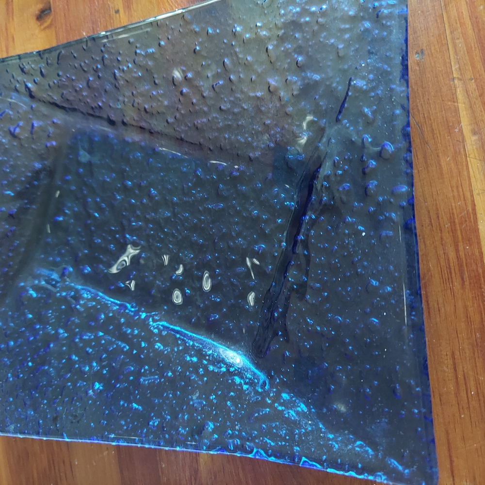 Artistic Blue Glass Plate
